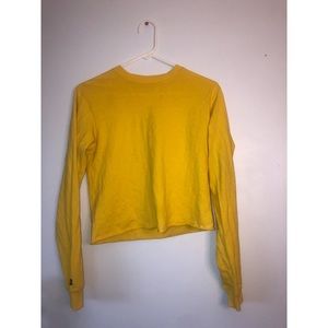 Yellow Jansport cropped long sleeve